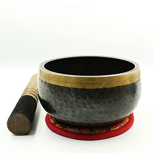 Cuencos tibetanos Cuenco Tibetano Grande Gong Tibetano caldero magico Cuenco de Sonido de meditación para la curación Espiritual, decoración, Accesorios de Yoga, con cojín de se