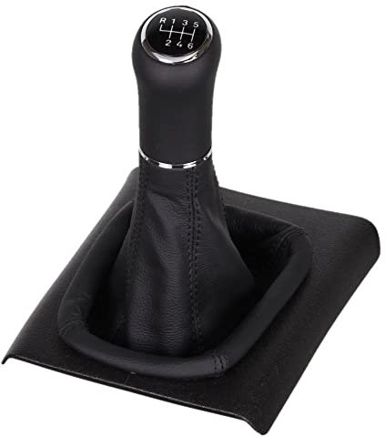 ICT Schaltknauf Schaltsack Schaltmanschette Leder kompatibel mit: VW Golf 2 / Jetta 2, Polo 6N / Seat Ibiza 6K / Seat Cordoba 6K/C 1993 bis 12/1999 (LED blau, 6-gang)
