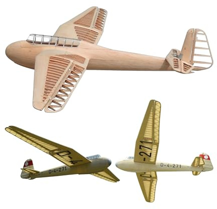 DFS Kranich Modellflugzeug Kit, échelle 1:12, 1498 mm d'envergure, pièces en bois découpées au laser, profil SD7032, 645 mm de longueur de fuselage, 350 g RTF, RC modèle planeur en kit bois