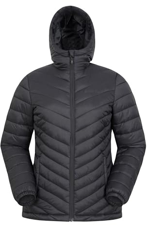 Mountain Warehouse Frosty Damen-Daunenjacke | Leichter, wasserabweisender Mantel mit Kapuze, getestet bis −30 °C und gefüttert, für kalte Tage, Winter und leichten Regen