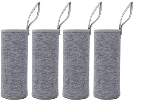 DONGKER Neoprenhülle für Trinkflasche, 4 Stück 550ml Wasserflasche Thermometer-Hülle, Flaschen Thermometer-Hülle Taschen Thermohülle Isolierhülle Zur Wärmespeicherung