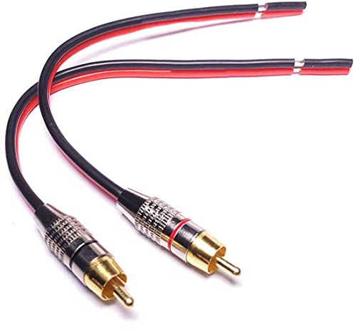 Lrtzizy Speaker Cables to Plugs Adapter, 2-Channel (1 Foot)