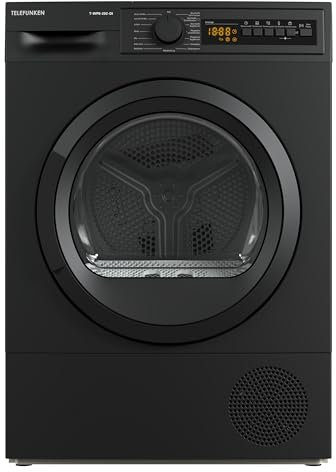 Telefunken T-WP8-202-DI Trockner, 8 kg Wärmepumpentrockner mit 15 Programmen, A+++, 176 kWh/Jahr, Knitterschutz & Startzeitvorwahl, Dark Inox