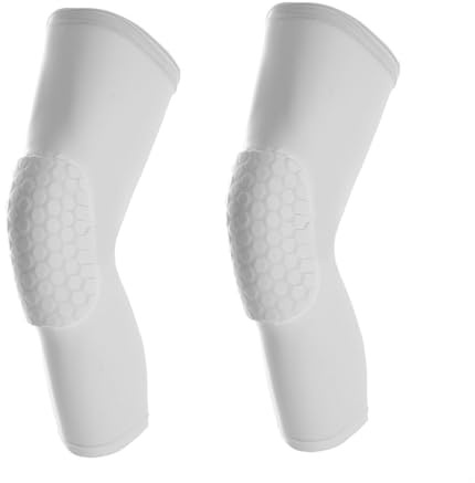 Knieschützer für Basketball, 2er-Pack Anti-Kollisions-Waben-Kompressions-Knieschützer, Kompressions-Knieschützer für Kampfsport, Fußball, Volleyball, Baseball (S, weiß)