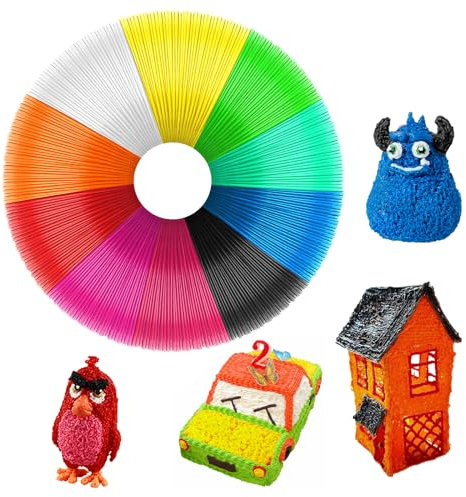 3D Stift Filament 1,75 mm PLA, 3D Stift Farben Set für Kinder & Erwachsene, 3D-Stift PLA-Filament-Nachfüllung, 3D Pen Refills PLA Filament, 3D Druckerstift Filament für 3D Drucker（10 Farben, je 5 M）
