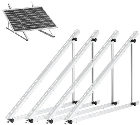 2 Paar solarpanel halterung 117cm Aluminium balkonkraftwerk halterung | mit verstellbarem Winkel 0-90°,100W-800W Solarmodul balkonkraftwerk halterung, flachdach für Flachdach/Balkon/Autodach