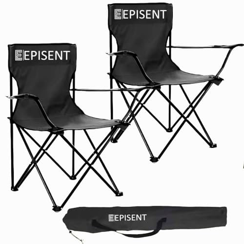 EPISENT Camping Chairs 2 Pack Folding Chairs Cup Holder Carry Bag Outdoor