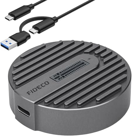 Reagle M.2 - Adaptador SSD de alta velocidad USB 3.2 Gen 2 para NVMe & SATA SSD, carcasa de aluminio, 10 Gbps, Plug & Play, cable USB-C y USB-A, compatible con 2230/2242/2260/2280