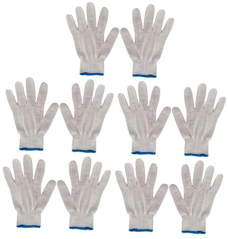 KITANDOVE Industriehandschuhe 10 Stück Baumwollgarnhandschuhe Für Baufabriken Verschleißfeste Handschuhe Arbeitshandschuhe