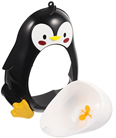 ANDRESLAD Orinatoio Per Bambini Pinguino Da Parete, Vasino Per Ragazzi 1-6 Anni, Pratico e Compatto Per Addestramento Al Vasino in Casa o Asilo, Ruota Idraulica e Design Facile Da Pulire