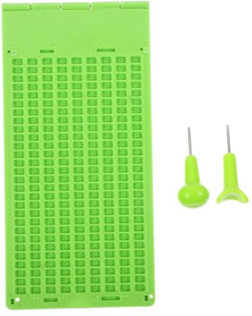 Healeved Tavoletta di Scrittura Braille in Plastica Durevole 9 Righe 28 Spazi per Non Vedenti