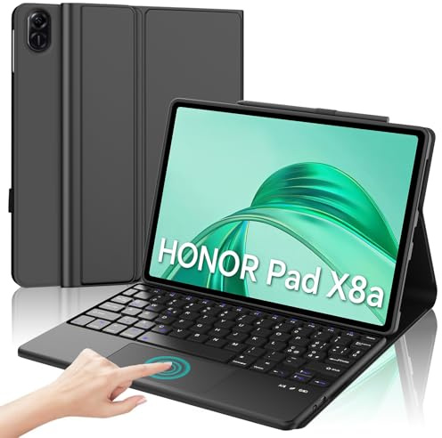 Cover Tastiera per Honor Pad X8a 2024 11Pollici /X8b 11 Pollici 2026 | Keyboard Touchpad Magnetico Staccabile, Italiano QWERTY, Custodia Tastiera Senza fili Bluetooth con Portapenna, Nero
