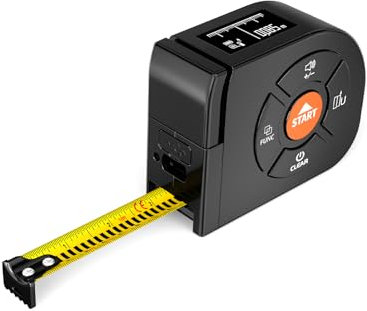 Aicevoos B7 Laser Tape Measure 3-in-1, 196ft/60m Laser Distance Meter, 16ft/5m Digital Tape Measure, Regular Tape Measure, Area Volume Measuring Pythagorean Mode, Rechargeable