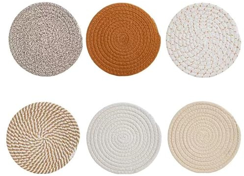 6 Stück Topfuntersetzer, Hitzebeständig Teller Untersetzer 18cm Topf Untersetzer Tisch Untersetzer-Set für Küche Schüssel Topf Pfannen Kanne und Teller (6 Farben)