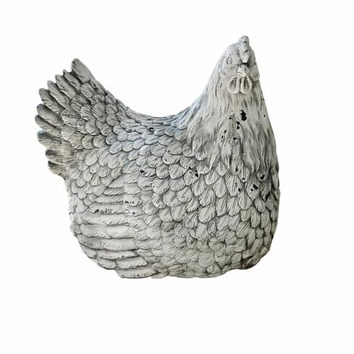Loberon Deko-Huhn Delmonico, grau | von Hand bemalt, charmanter Osterschmuck, Osterfest, Ostern, Osterdeko, Tierfigur, Dekoration, Polyresin