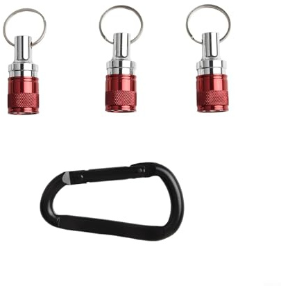 Vootnifig Compact 3pcs Non-Slip Drill Holders Keychain Set for SDS Shank Power Tools with Carabiner Easy Carry Solution(Red)