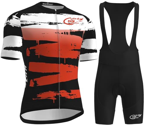 HULG Radtrikot Herren,rennrad Trikot Herren,kurzärmliger Einteiliger Body Für Fahrradtraining, Rennrad-Oberteil, Radfahrerbekleidung,fahrradtrikot-set