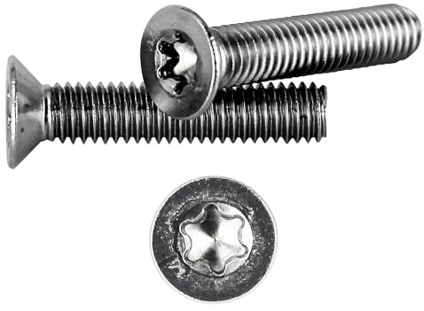 RYSUPPLY Senkkopfschrauben aus Edelstahl | M5 x 8 | Innensechsrund Torx | DIN 965 | Flachkopfschrauben | 100 Stück | In diversen Größen und Mengen erhältlich