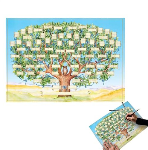 Stammbaum Diagramm Zum Ausfüllen, 6 Generationen Ahnentabelle Leer, 40x60cm Leeres Stammbaum Diagramm, Befüllbarer Stammbaumdiagramm, Ahnentafel S-tammbaum Vorlage, Befüllbare Ahnentabelle