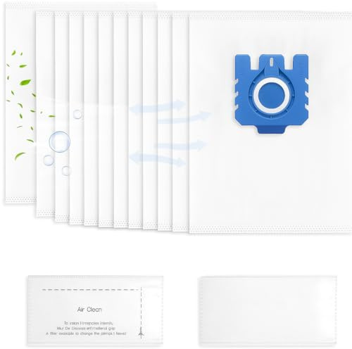 10 Pack GN Vacuum Cleaner Bags, 3D AirClean Filtration, High-capacity Vacuum Bags compatible with C3, C2, C1, S227 S240 S270 S400 S400i S600 S2 S5 S8 Series, High Capacity & Durable dust bag