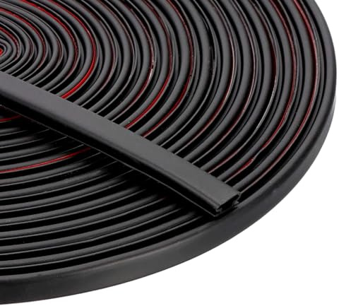 PATIKIL 33 Feet Rubber Weather Stripping Door Seal Strip, Self-Adhesive Door Insulation Weather Strip Soundproofing D Shape Seal for Frame Large Gap, Black