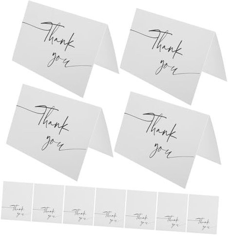 UTHCLO 50blätter Dankeskarten Für Hochzeiten Faltbare Bedruckbare Dankeschön-karten Mit Goldprägung Hochzeitsaccessoire Für Gäste Weißes Mit Persönlicher Note