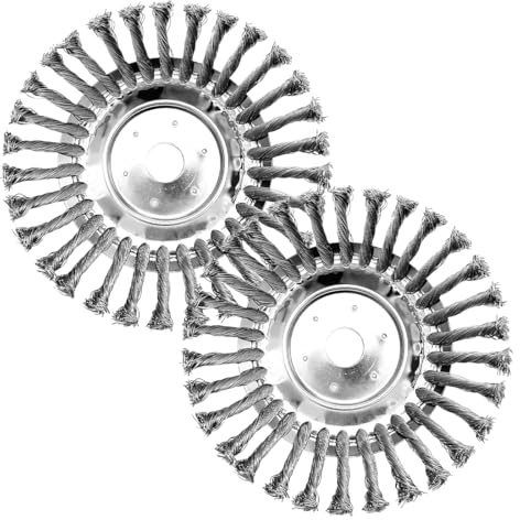 2 Pièce 6″ Tete Debroussailleuse Universelle, Brosse Debroussailleuse,Tête de Désherbage Fil d'acier, Tête De Coupe-Brosse en Fil d'acier, Élimination Facile des Mauvaises Herbes