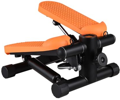 Fesjoy Mini stepper per movimento a casa con fasce di resistenza LCD capacità di visualizzazione 100 kg scale stepper (arancione)