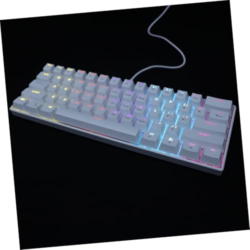 GARIOUANS Clavier Mécanique 61 Touches Filaire Blanc pour Gaming sur PC | Abs, Rétroéclairage Rgb, Format Compact, Compatible Ordinateur Portable, Touches Multifonctions