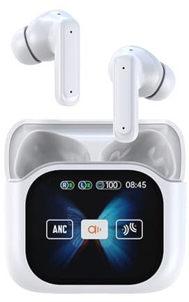 Yidueace Auricolari di traduzione di intelligenza artificiale,140 lingue senza fili | Cancellazione attiva del rumore intelligente indicatore LED cuffie | Per studio lavoro telefono portatile