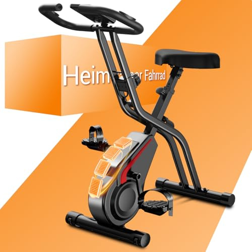 UMAY Ergometer Hometrainer Fahrrad, 5-in-1 Heimtrainer Fahrrad Klappbar Indoor Bike, 16-Stufen Magnet-Widerstand, Cardio mit Pulsmessung & LED Display, Weicher Sitz, 136kg Belastbarkeit