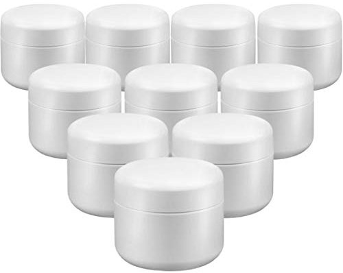 EuBeCos Lot de 10 pots de crème vides à double paroi et extra robustes et stables