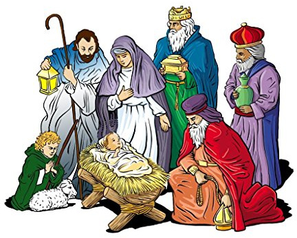 AWS Fensteraufkleber Geburt Weihnachten Geburt Jesus Kind Fenster Aufkleber Heilige Familie Christmas Nativity Holy Family Aufkleber (24_x_19_cm)