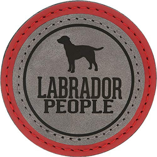 Pavilion Gift Company 67633 2.5 Inch Round Dog Refrigerator Magnet Labrador People, PU Leather & Velvet, Red