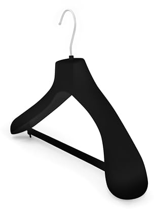 Kiroplast 12 Perchas de Terciopelo para Pantalones de Chaquetas de Hombro Anchas Antideslizantes Barra para Pantalones Abrigos (42cm)