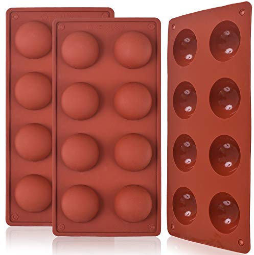 Silikonform mit 8 Löchern, halbe Kugel, 8 Mulden, Halbkugel-Form für die Herstellung von Schokoladenkugeln, Kuchen, Gelee, Pudding, Kuppel-Mousse.
