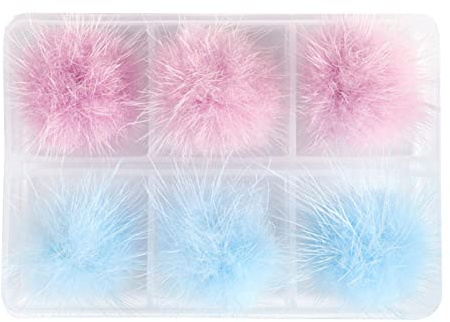 Wengan Nail Charm Magnétique, 6 Pièces Doux Nail Pom Peluche Boule, Boule en Peluche Détachable Boule, Manucure Amovible Pom Boule Décoration pour Femmes Filles Manucure