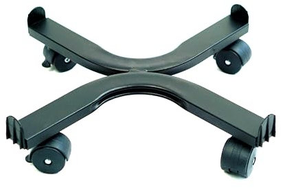 Tecnokit Carro Porta Plantas y Flores, Circular para macetas de ø 25 cm, con 4 Ruedas de plástico ø cm 4, Carga máxima 90 kg, Robusta Estructura de Acero, decoración jardín (Negro)