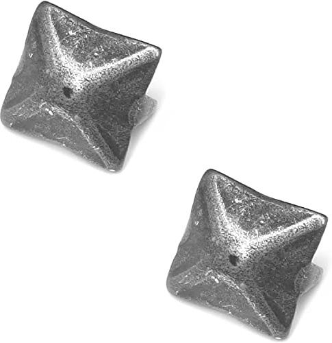 cyclingcolors 2x chiodo decorativo testa quadrata 2 punte vintage acciaio ferro aspetto bronzo antico rustico mobile antichi punta (25x25mm)