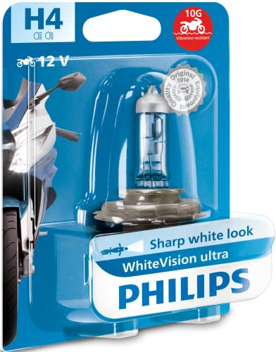 Philips WhiteVision ultra moto H4 motorcycle headlight bulb, up to 4.200K, 1 piece