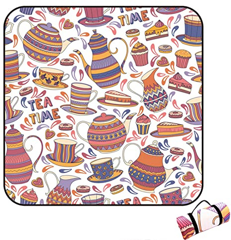 AHDFY Picknickdecke 300x300/200x200cm, XXL Picknickdecke Wasserdicht, Piknikdecken Isoliert,Stranddecke Sandfrei Campingdecke Strandmatte mit Wasserdichter Unterseite