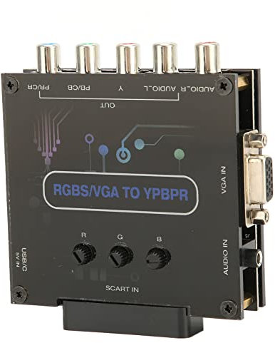 SYH&AQYE RGBS VGA Scart zu Ypbpr Component Konverter, HD Video Konverter Scart zu Adapter Unterstützt Sound Linken und Rechten Kanaleingang SCART für TV Und DVD Player