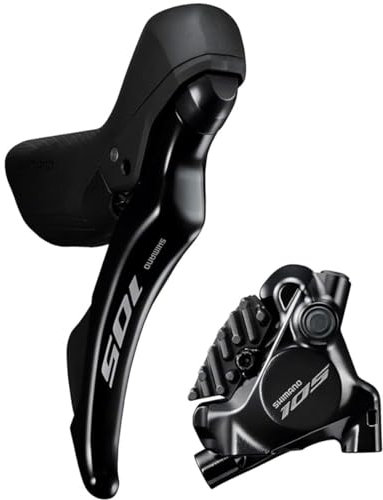SHIMANO 105 105 ST-R7120-L Shift/Brake Lever with BR-R7170 Hydraulic Disc Brake Caliper - Left/Front, 2X, Flat Mount,