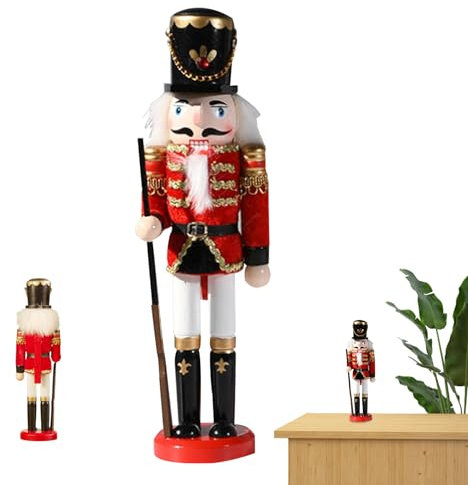 Nutcracker Christmas Decor 11.81 Inch Tall Nutcracker Figure Wooden Nutcracker Soldier Doll Ornaments for Kitchen Shelves Table Xmas Decor type 3