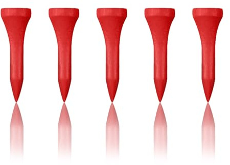 Zivisk Tee Golf Legno 38mm, 100 Pezzida Tee da Golf in bambù (Rosso)