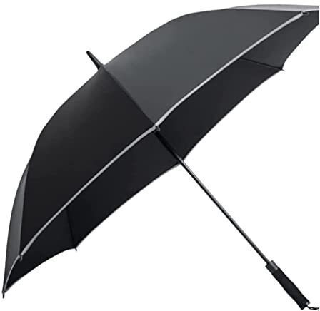 Sturmfest Regenschirm Regenschirme Golfschirm, Automatischer Offener Stockschirm, Übergröße, Doppeldach, Belüfteter Regenschirm, Winddicht, Wasserdicht Schirm Stark ( Color : Black , Size : 90CM )