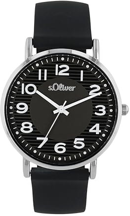 s.Oliver Armbanduhr Damen Quarzuhr Analog, mit Silikon Armband, Silber, 3 bar Wasserdicht, Kommt in Uhren Geschenk Box