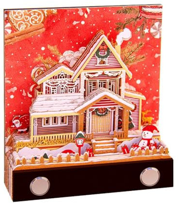 Weihnachtshaus-Notizblock, dreidimensional, Papierschnitzerei, Basteln, Notizblock, Weihnachtsplaner, 2024, Notizblock, Geschenke, Weihnachtskalender