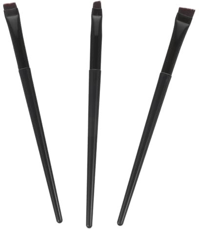 MAGICLULU 3 Stück Make up Pinselset Eyeliner Flachpinsel Dünner Abgewinkelter Augenbrauenpinsel Kosmetikpinsel Handlich Für Reisen Und Salon