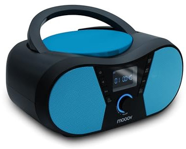 MOOOV 477412 Lecteur CD Sportman avec Radio FM, Port USB, Fonctions Sleep et ID3 écran LED, AUX-in, Sortie Casque, égaliseur